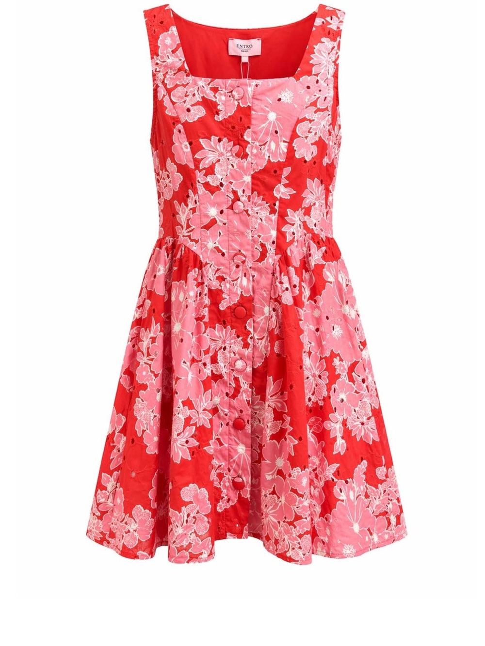 NWT Boutique Brand Entro - Red and Pink Floral Dress